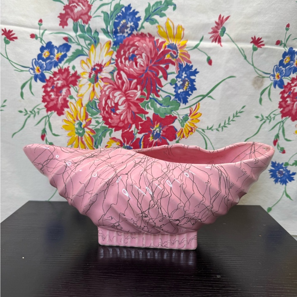Pink Abstract Hollywood Regency Ceramic Vase